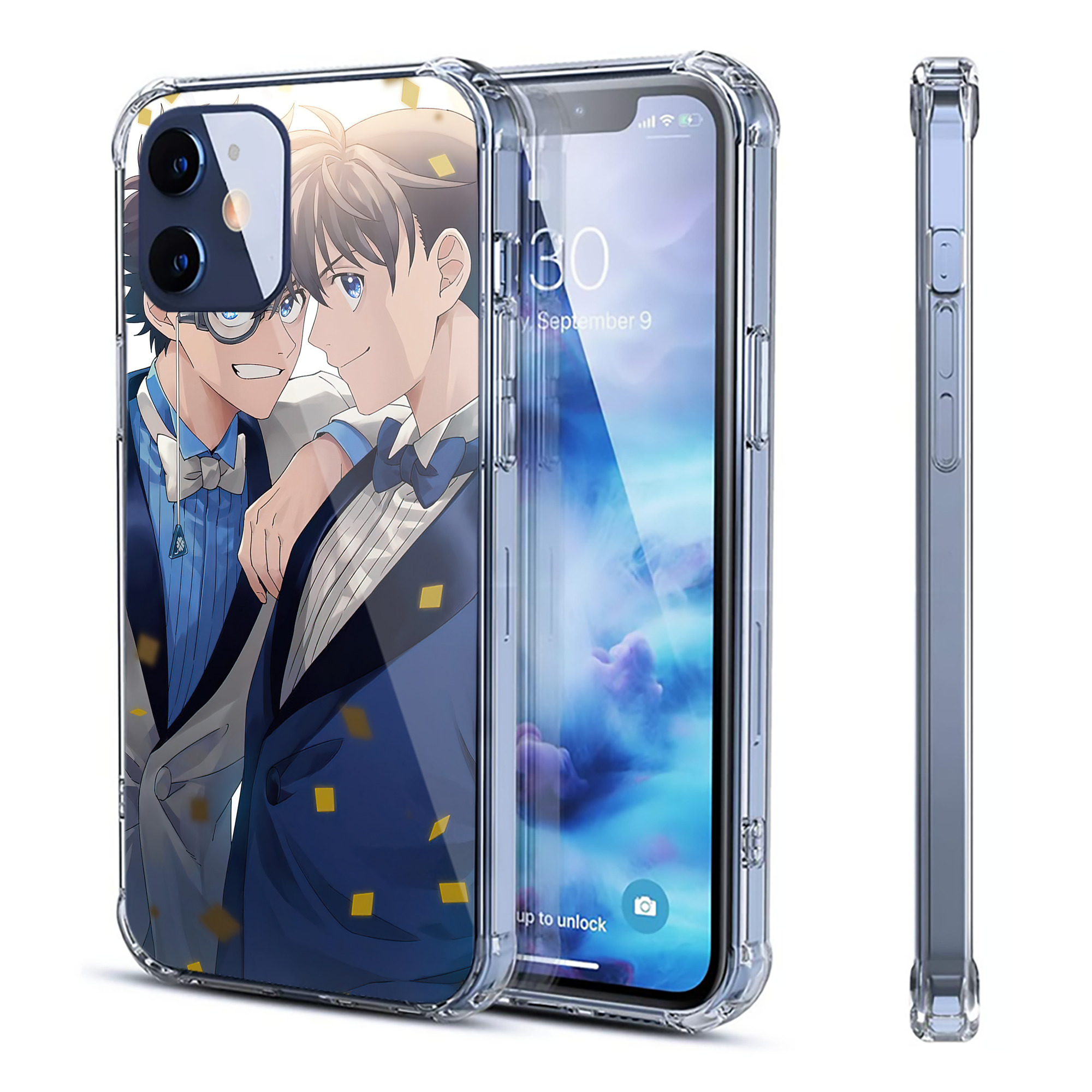（画像用） 名探偵コナン Detective Conan 【iPhone 12シリーズ対応】透明スマホケース（クリアソフトケース）